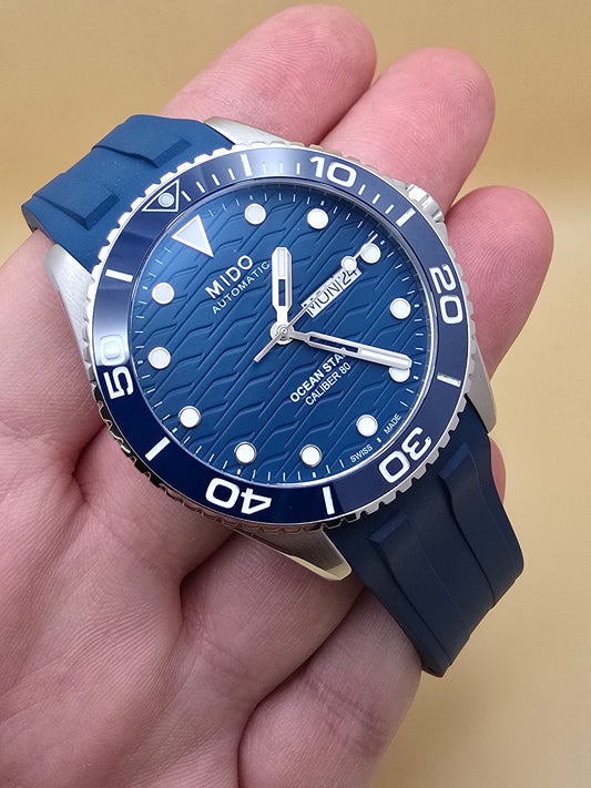 Mido Ocean Star Blue Ceramic 200c 42.5mm full set 06.2026