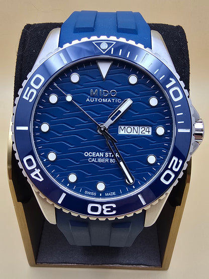 Mido Ocean Star Blue Ceramic 200c 42.5mm full set 06.2026