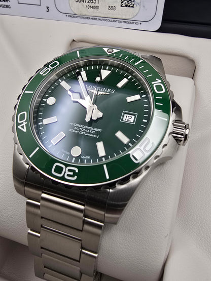 Longines New Hydroconquest Green Ceramic 42mm full set 31.07.2026