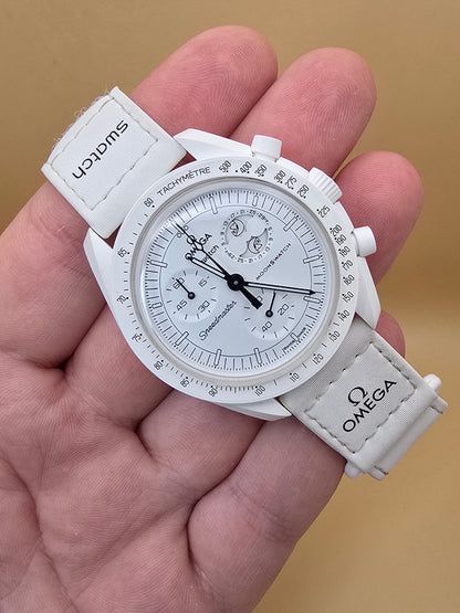 Omega x Swatch Snoopy Mission to the Moonphase white full set