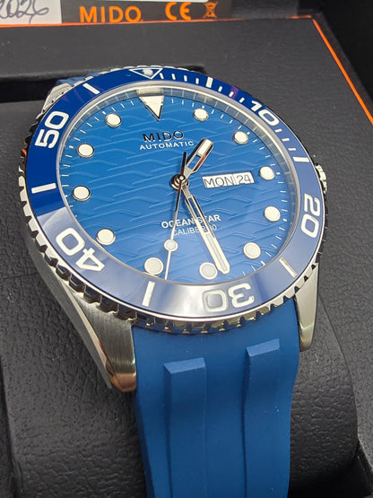Mido Ocean Star Blue Ceramic 200c 42.5mm full set 06.2026