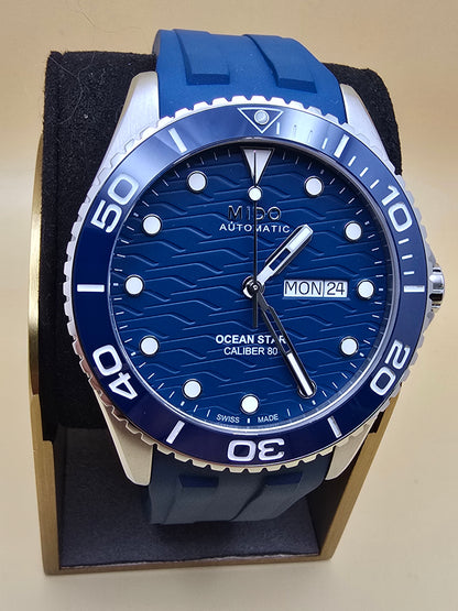 Mido Ocean Star Blue Ceramic 200c 42.5mm full set 06.2026
