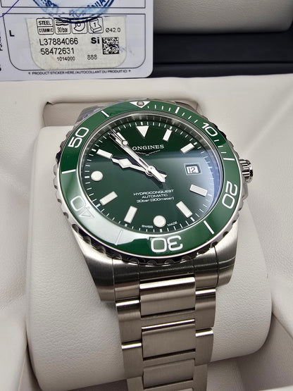Longines New Hydroconquest Green Ceramic 42mm full set 31.07.2026