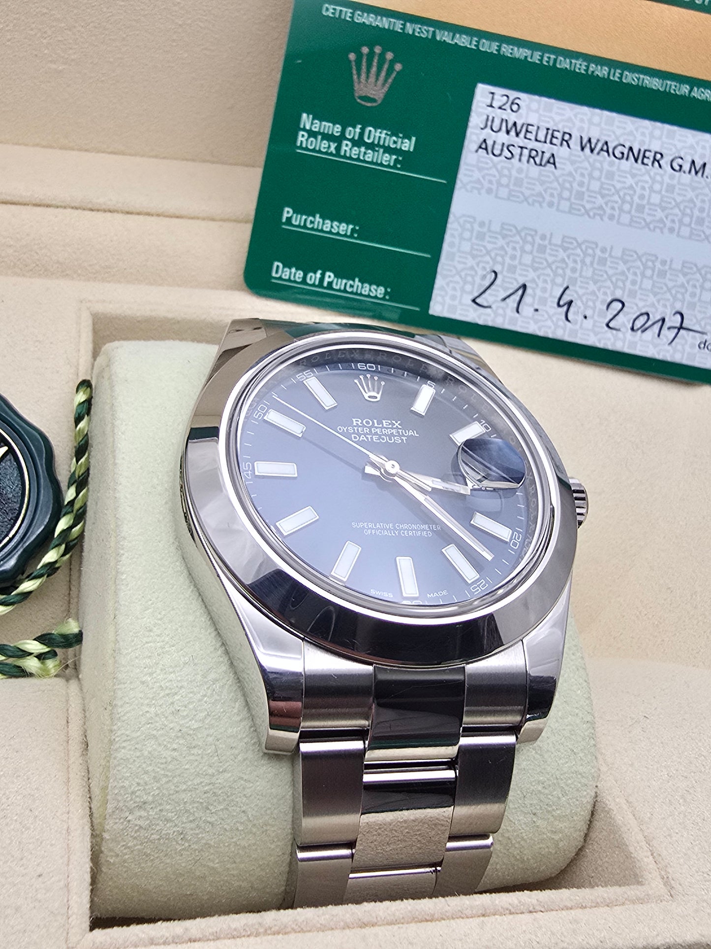 Rolex Datejust 41 Blue full set 2017 8450euro