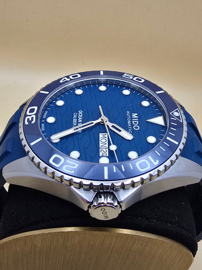 Mido Ocean Star Blue Ceramic 200c 42.5mm full set 06.2026