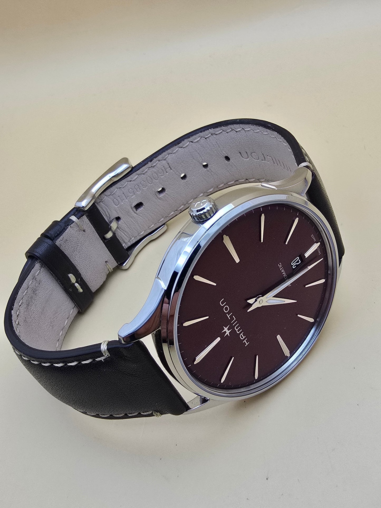 Hamilton Jazzmaster Thinline Burgundy 40mm full set ETA2892