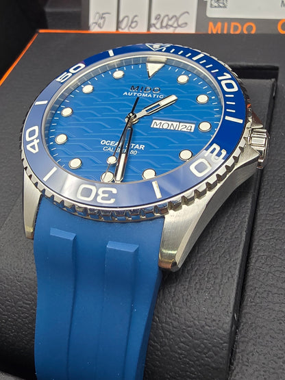 Mido Ocean Star Blue Ceramic 200c 42.5mm full set 06.2026