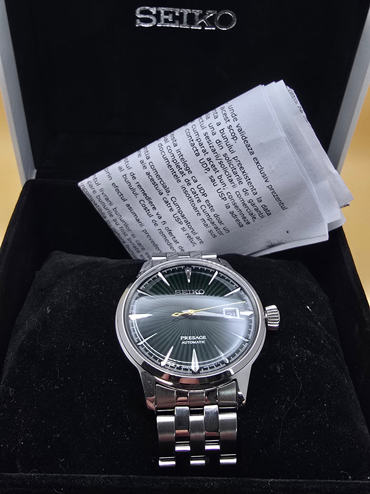 Seiko Presage Green Cocktail Time 40.5mm full set